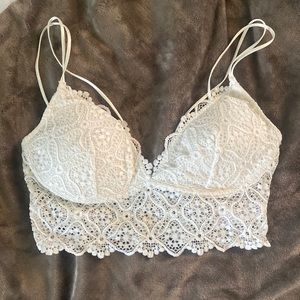 White lace bralette